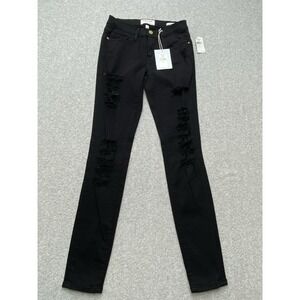 FRAME Le Skinny De Jeanne Jeans 24 25x29 Black Stretch Denim